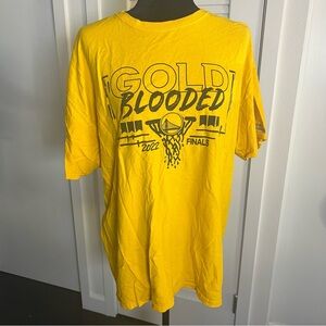 Golden State Warriors Gold Blooded Yellow Basketball Playoff Fan Tee Shirt Sz XL